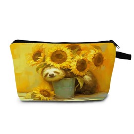 MoCaliduccious Birthday Gifts for Sloth Lovers Sloth Gifts for Women Sisters Friend Small Zipper Cosmetic Organizer Pouch Travel Makeup Bag