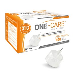 ONE-CARE Pen Needles 31G x 8mm, Box of 100, Universal Fit