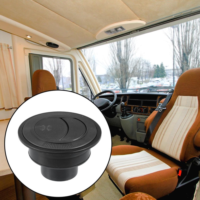 X AUTOHAUX 100mm 75mm Round Black AC Air Condition Vent