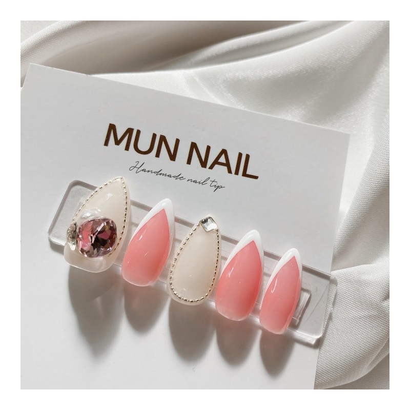 MunNail Lovely Pink Nail Tips - Mediaval / MunNail 러블리핑크