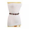 Unbranded Women Silver Metal Charms Beige Fabric Tie Ethnic Belt
