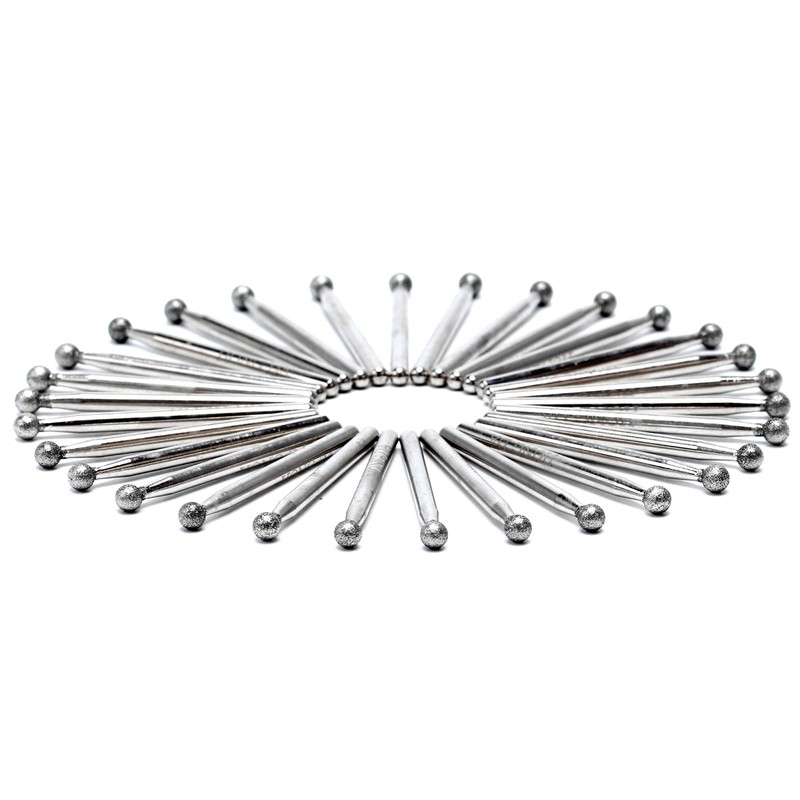 ILOVETOOL 30Pcs Ball Shape 4mm Diamond Burr Diamond Mounted Grinding