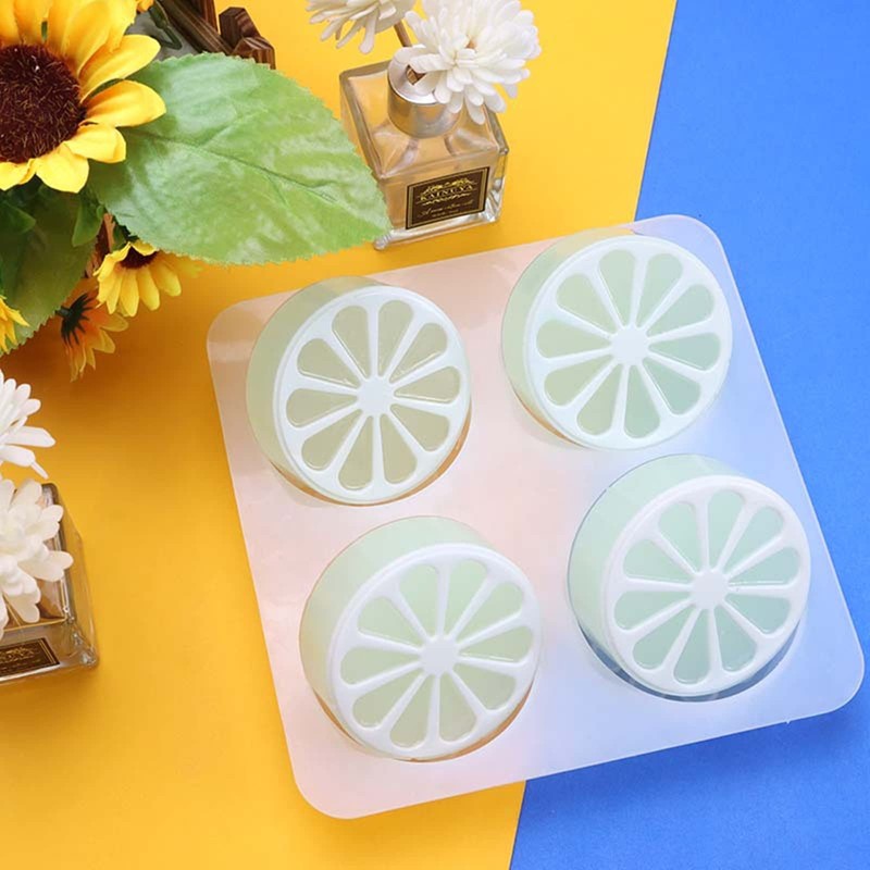 DD-life 2 Pcs 4 Cavity Lemon Slice Silicone Molds Orange