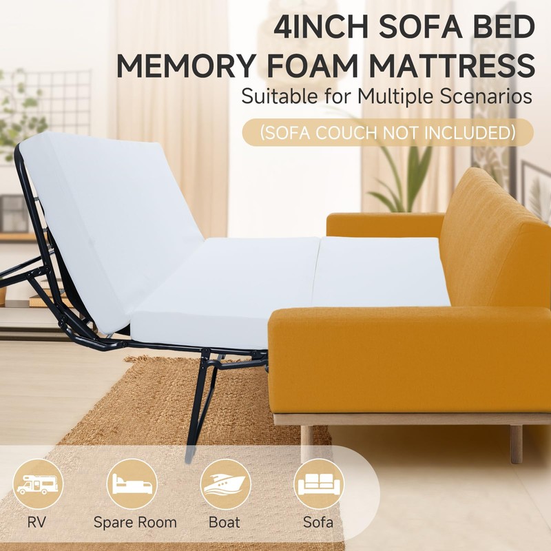 LILYPELLE Sofa Bed Mattress Replacement 4 Inch - Memory Foam