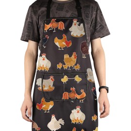 AKTAP Funny Chicken Apron Chicken Adjustable Neck Kitchen Apron With Pocket Farm Mom Gifts For Women (Chicken Apron)