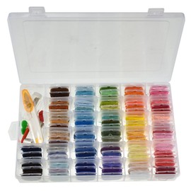 VOANZO 100 Colors Embroidery Floss Cross Stitch Thread Supplies Kit with Organizer Storage Box Cross Stitch Tools Embroidery Kit