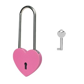 Gradleen Rose Red 3.5 Inches Single Heart Lock with Key,50mm Love Padlock Metal Love Lock for Lovelock Bridge,Jewelry Box,Diary Book,Card Box