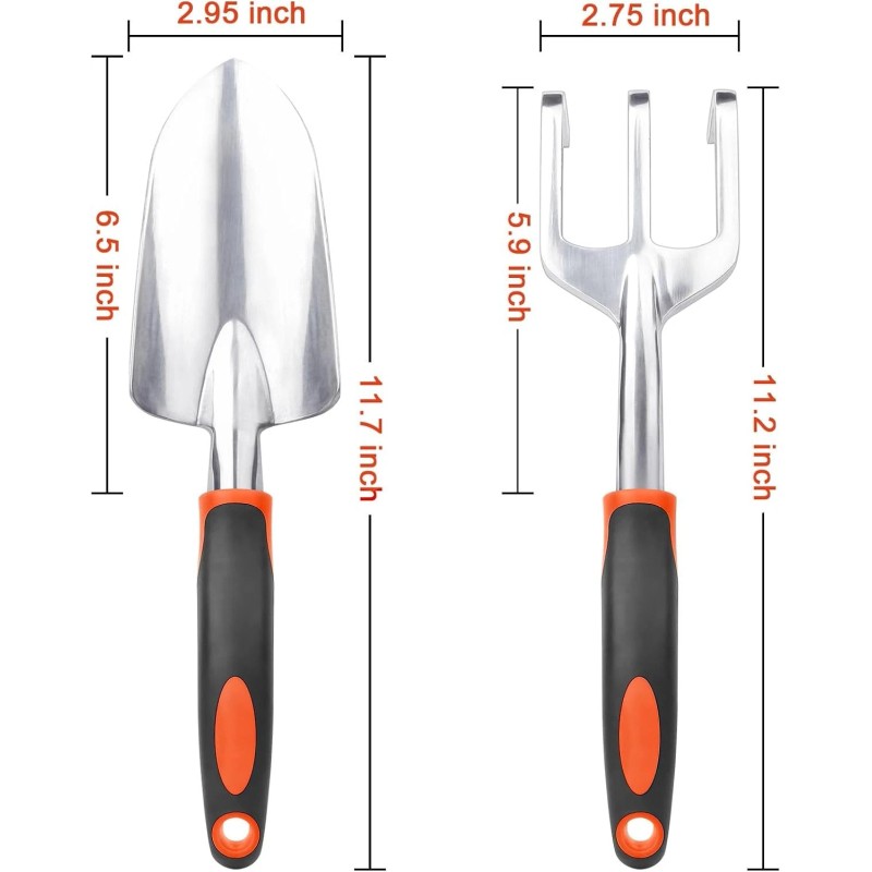 MECHEER Garden Tool Set, 2 Pack Heavy Duty Gardening Tools