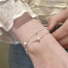 LTPSAHEZK Double Chain Bracelet with Star Pendant, 925 Silver Tone,