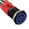 APIELE 16mm Latching Push Button Switch 0.63" 12V Power Symbol