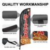 Swooper Flag Banner with Pizza Feather Flag, Pole and Ground