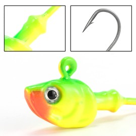 Dr.Fish 10 Pack Swimbait Jig Heads, Saltwater Fishing Jig Heads 3D Eyes High Carbon Steel Hooks Jig Hook Lure Bass Jigs Surf Fishing Jigs Flounder Striper Halibut Pompano Bass 3/8oz