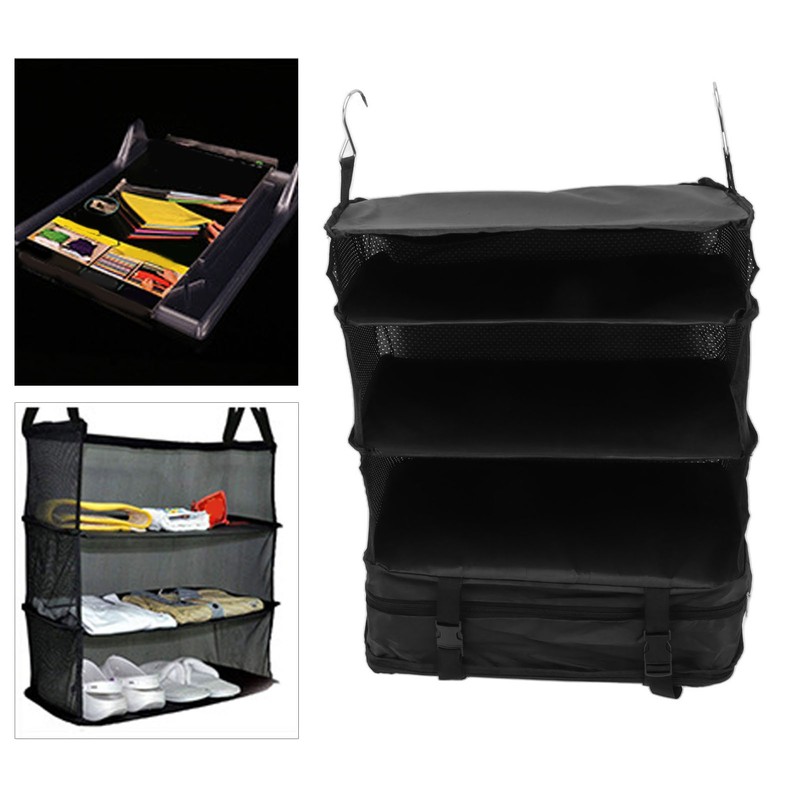 Hanging 3 Shelf Travel Shelves Bag Portable Multifunctional Large Capacity