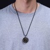 COAI Obsidian Archangel Carved Power Stone Pendant Necklace, Obsidian, obsidian