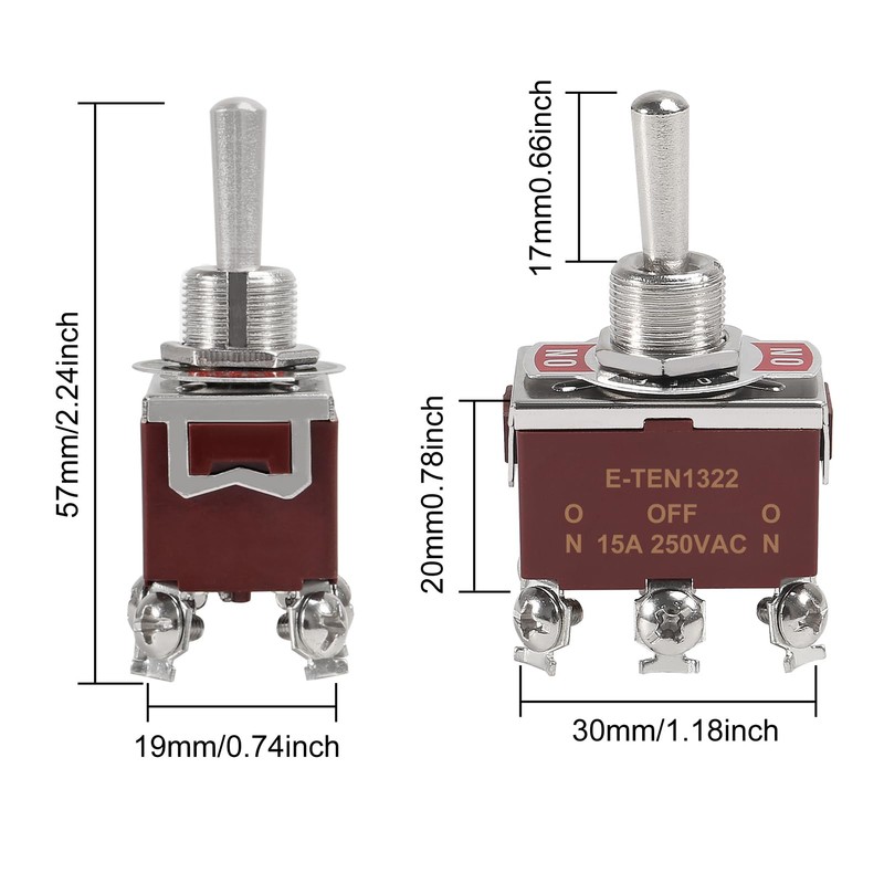 ACEIRMC 4Pcs Momentary Toggle Switch 12V DC 30A DPDT (ON)-Off-(ON)
