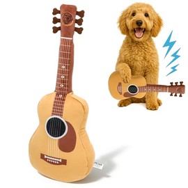PUPROAR Guitar Dog Toy, Funny Dog Toy, Unique Dog Gift, Squeaky Plush Puppy Toy