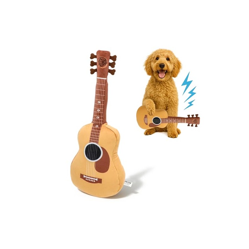 PUPROAR Guitar Dog Toy, Funny Dog Toy, Unique Dog Gift,
