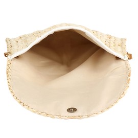 Summer Beach Bags for Women Straw Clutch Woven Handbag Straw Crossbody Bag (Beige)