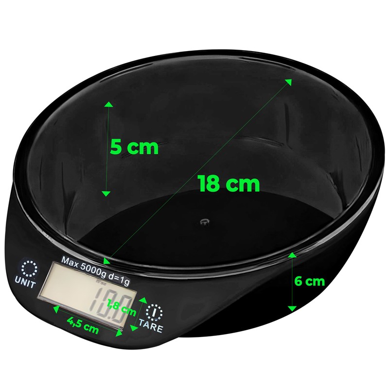 Retoo Kitchen Scales with Bowl, up to 5 kg, Cooking