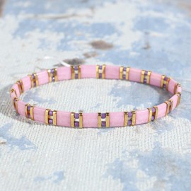 KELITCH New Miyuki Tila Beaded Stretch Bracelets Women Tila Bracelets Stackable Friendship Bracelets