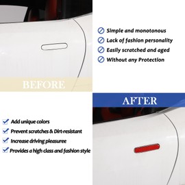 Daeiclru Car Exterior Door Handle Trim Cover Compatible with Jaguar F-Type 2013-2022, Real Carbon Fiber Exterior Door Handle Decoration Cover Sticker Accessories 2Pcs (Red)