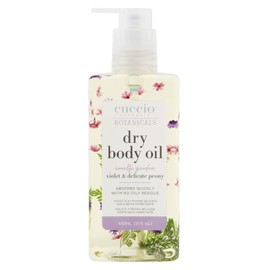 Cuccio Naturale Hydrating Dry Body Oil – Violet & Delicate Peony, Fast‑Absorbing Non‑Greasy Moisturizer for Soft Radiant Skin, 15 fl oz