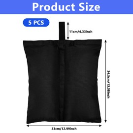 ADERTOS 5 Pack 1680D Gazebo Weights Bag Sand Bags Tent Sandbags Industrial Sand Weight Bags Heavy Duty Gazebo Feet Sandbags Stand for Pop up Canopy Tent Parasols Canopies Shade (Double-Stitched)