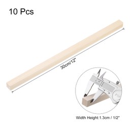 MECCANIXITY 10pcs Wood Sticks, 1/2"x 1/2" x 12" Rectangle Wooden Cube Wood Square Dowel Rods for DIY Arts Decoration, Crafts Whittling, Hand Carved