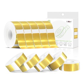 PARLAIM 1600PCS/10Rolls Label Maker Tape Compatible with D30 Label Printer,Rectangular Thermal Sticker Label Tapes,0.55"X1.57”Self-Adhesive Label Maker Tape for Home/Office (Gold)