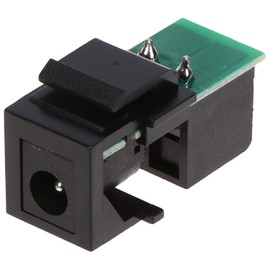 RiteAV Standard 2.1mm DC Power Jack to Screw Terminals Connection, Keystone Coupler for CCTV/Security Camera Wall Plates - Black