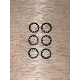Lot of 6 Black, Plated Steel Lock Washer, Lamp Part 1/8 IP Slip, fits 3/8" pipe