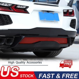 car-attention Stainless Lower  Rear Screen Cover Protective Mesh Plate For Corvette C8 2020-24