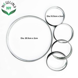 NewlineNY Edelstahl 5 pcs Kreisringe herb, Satz von 5: 1 x (28cm 11 ") + 4 x (10 cm 4") x (2,2 cm; 1" h)