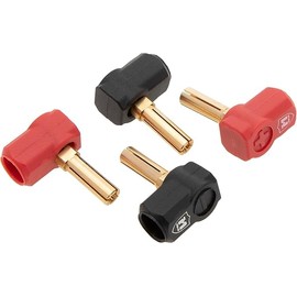 MEUS RACING 4Pcs Rubber Heatsink Bullet Plug Connectors and Grips, 2 Black + 2 Red (4mm)