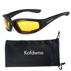 Day and Night Driving Motorcycle Riding Glasses Foam Padded Eyeglass Motocross Goggles UV Protection Windproof Dustproof Motorcycle Sunglasses Eyewear for Outdoor Activities Sports(Yellow Lens)