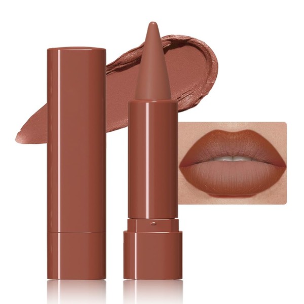 JUAAZIN Light Brown Matte Color Gradient Lipstick Lip Liner, Flawless