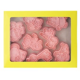 Milltrip Cookie Cutter, 8pcs Cute 3d Animal Embossing Cutters, Food Grade Plastic Biscuit Baking Model Cutter for Cookies Fondant Biscuits Cookie Cutters for Kids