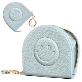 Coin Purse, Women's, Coin Case, Men's, Cute Pattern, Mini Wallet, Easy to Use, Compact, Small Item, Thin, Lightweight, Horseshoe, Zippered, Can Be Opened, A Sky Blue