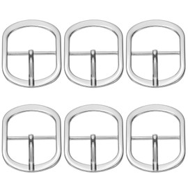 PATIKIL Single Prong Buckle, 6 Pcs 1.5 Inch Adjustable Metal Roller Buckle Oval Center Bar Buckle Belt Buckles for Bags DIY Crafts Purse Straps Shoe Belts Making Accessories, Silver Tone