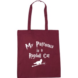 Hippowarehouse My Patronus Is A Ragdoll Cat Tote Shopping Gym Beach Bag 42cm x38cm, 10 litres