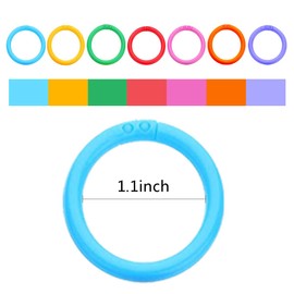 175 Pieces Plastic Loose Leaf Rings, Haploon 1.1" Multi-Color Binder Rings, Book Paper Rings for Cards, Document Stack and Swatches Organization School Home, or Office Use, 7 Colors