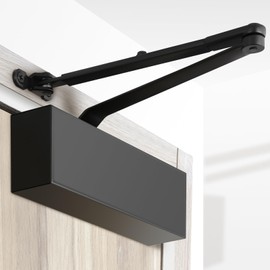 BEAMNOVA Extra Heavy Duty Automatic Door Closer Commercial Self Closing Gate Universal Hardware Slow Door Closer No Slam for Interior Exterior Doors with Bracket Cover Installation Template, Black