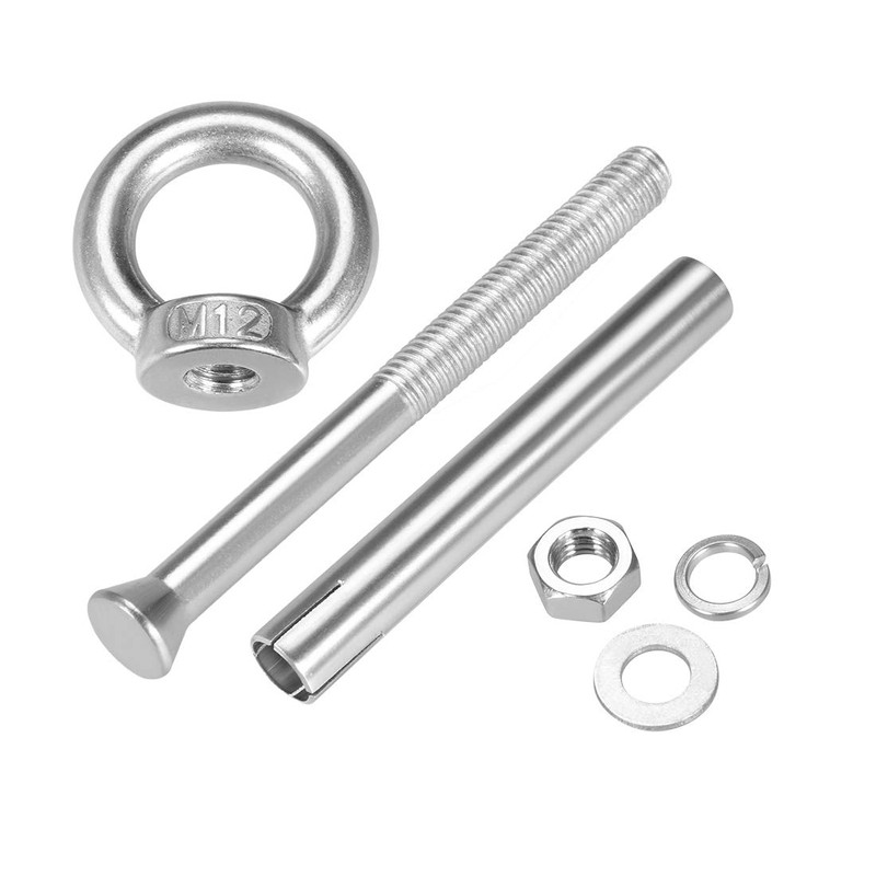 sourcing map M12 x 150 Expansion Eyebolt Eye Nut Screw