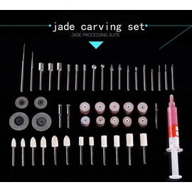 52pcs Diamond Mounted Burr Sets for Jade/Stone/Jewelry Making, Engraving, Polishing and Buffing Fit Dremel Rotary Tools