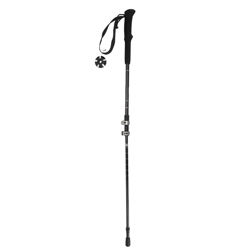Hiking Stick 3 Section Carbon Fiber Rod EVA Foam Handle