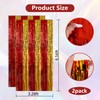 BEISHIDA Red Gold Door Streamers Backdrop Foil Fringe Tinsel Party