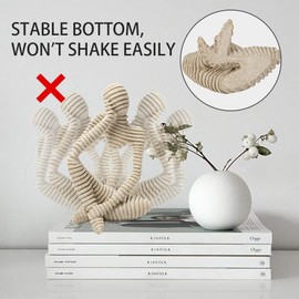 prosfalt Sandstone Resin Thinker Style Abstract Sculpture Statue Collectible Figurines Home Office Bookshelf Desktop Decor(Stripe - Left Reverie)