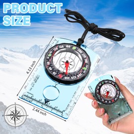 Geiserailie 20 Pcs Acrylic Orienteering Compass, Navigation Backpacking Compass Hiking Compass Map Reading Compass for Navigation Orienteering and Survival Outdoor Camping, Blue