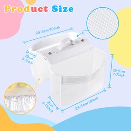 Playexen Saddle Shape Bath Toy Organizer with 2 Suction Cups, Large Capacity Bathtub Toys Holder with 2 Compartments Carrying Handle, Mesh Bath Tub Accessories Holder for Toiletries, Toys