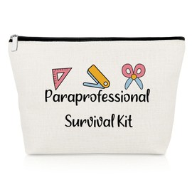 Gevody Paraprofessional Appreciation Gift Makeup Bag Para Gift Thank You Gift for Paraeducator Teacher Assistant Travel Cosmetic Pouch Teachers' Day Birthday Gift Cosmetic Bag Graduation Gift